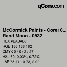 カラーコード: McCormick Paints - Core100 - Rand Moon - 0532 | qconv.com