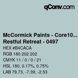 カラーコード: McCormick Paints - Core100 - Restful Retreat - 0497 | qconv.com