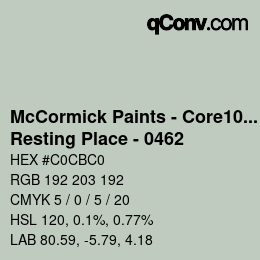 Farbcode: McCormick Paints - Core100 - Resting Place - 0462 | qconv.com