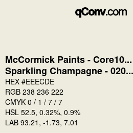 Farbcode: McCormick Paints - Core100 - Sparkling Champagne - 0201 | qconv.com