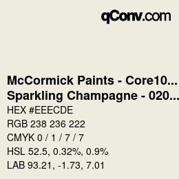 カラーコード: McCormick Paints - Core100 - Sparkling Champagne - 0201 | qconv.com