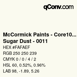 Farbcode: McCormick Paints - Core100 - Sugar Dust - 0011 | qconv.com