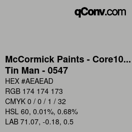 Farbcode: McCormick Paints - Core100 - Tin Man - 0547 | qconv.com