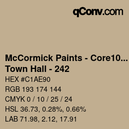 カラーコード: McCormick Paints - Core100 - Town Hall - 242 | qconv.com