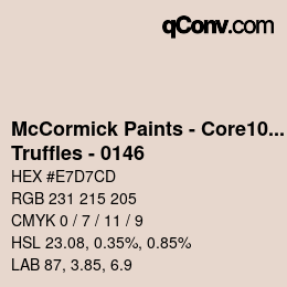 カラーコード: McCormick Paints - Core100 - Truffles - 0146 | qconv.com