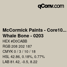 Farbcode: McCormick Paints - Core100 - Whale Bone - 0203 | qconv.com