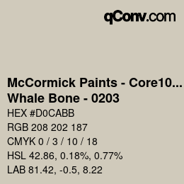 Code couleur: McCormick Paints - Core100 - Whale Bone - 0203 | qconv.com