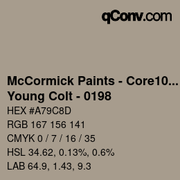 カラーコード: McCormick Paints - Core100 - Young Colt - 0198 | qconv.com