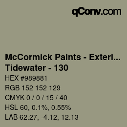 カラーコード: McCormick Paints - Exterior - Tidewater - 130 | qconv.com