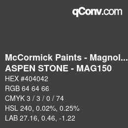 カラーコード: McCormick Paints - Magnolia - ASPEN STONE - MAG150 | qconv.com