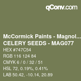 Farbcode: McCormick Paints - Magnolia - CELERY SEEDS - MAG077 | qconv.com