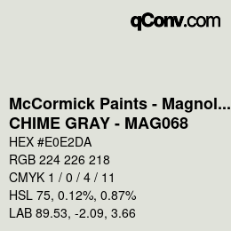 カラーコード: McCormick Paints - Magnolia - CHIME GRAY - MAG068 | qconv.com