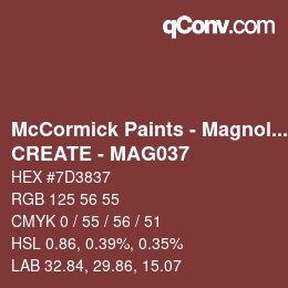 カラーコード: McCormick Paints - Magnolia - CREATE - MAG037 | qconv.com