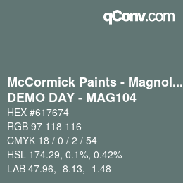 Farbcode: McCormick Paints - Magnolia - DEMO DAY - MAG104 | qconv.com