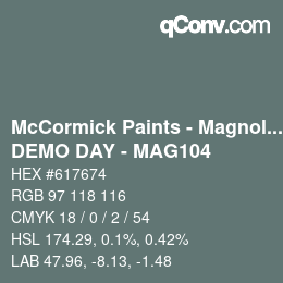 Code couleur: McCormick Paints - Magnolia - DEMO DAY - MAG104 | qconv.com