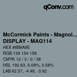 Farbcode: McCormick Paints - Magnolia - DISPLAY - MAG114 | qconv.com