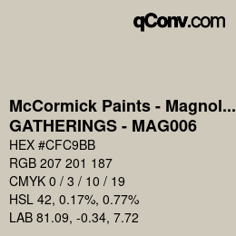 カラーコード: McCormick Paints - Magnolia - GATHERINGS - MAG006 | qconv.com