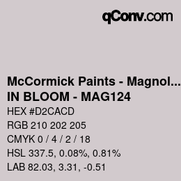 カラーコード: McCormick Paints - Magnolia - IN BLOOM - MAG124 | qconv.com