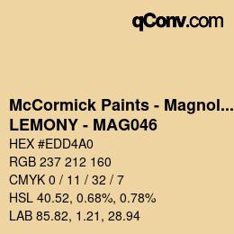 カラーコード: McCormick Paints - Magnolia - LEMONY - MAG046 | qconv.com