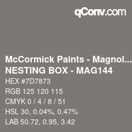 カラーコード: McCormick Paints - Magnolia - NESTING BOX - MAG144 | qconv.com