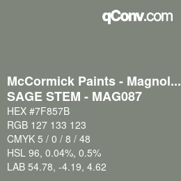 Farbcode: McCormick Paints - Magnolia - SAGE STEM - MAG087 | qconv.com