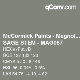 カラーコード: McCormick Paints - Magnolia - SAGE STEM - MAG087 | qconv.com