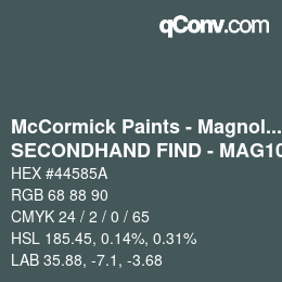 カラーコード: McCormick Paints - Magnolia - SECONDHAND FIND - MAG108 | qconv.com