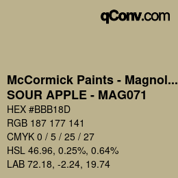 カラーコード: McCormick Paints - Magnolia - SOUR APPLE - MAG071 | qconv.com