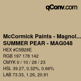 カラーコード: McCormick Paints - Magnolia - SUMMER PEAR - MAG048 | qconv.com