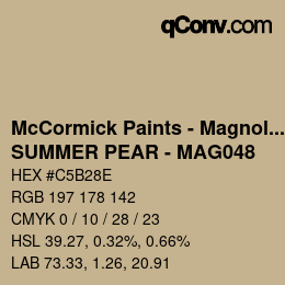 Color code: McCormick Paints - Magnolia - SUMMER PEAR - MAG048 | qconv.com