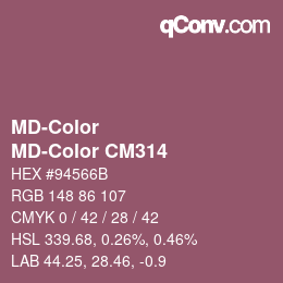 カラーコード: MD-Color - MD-Color CM314 | qconv.com