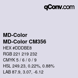 カラーコード: MD-Color - MD-Color CM356 | qconv.com