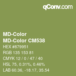 カラーコード: MD-Color - MD-Color CM538 | qconv.com