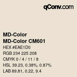 Color code: MD-Color - MD-Color CM601 | qconv.com