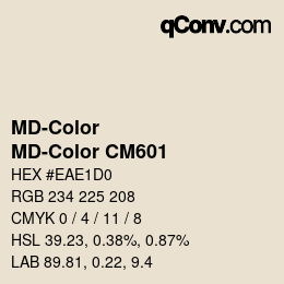 カラーコード: MD-Color - MD-Color CM601 | qconv.com