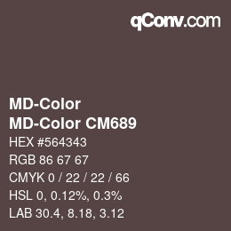 Color code: MD-Color - MD-Color CM689 | qconv.com