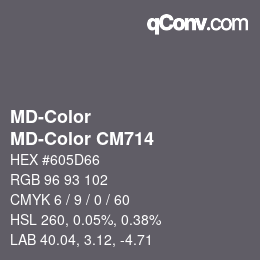 Color code: MD-Color - MD-Color CM714 | qconv.com