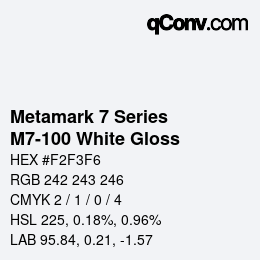 Código de color: Metamark 7 Series - M7-100 White Gloss | qconv.com