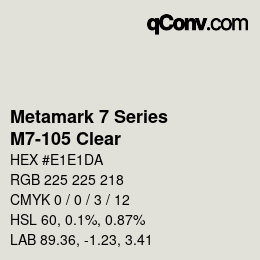 カラーコード: Metamark 7 Series - M7-105 Clear | qconv.com