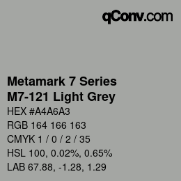 カラーコード: Metamark 7 Series - M7-121 Light Grey | qconv.com