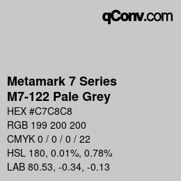 カラーコード: Metamark 7 Series - M7-122 Pale Grey | qconv.com