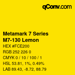 カラーコード: Metamark 7 Series - M7-130 Lemon | qconv.com