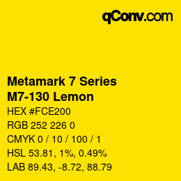 カラーコード: Metamark 7 Series - M7-130 Lemon | qconv.com