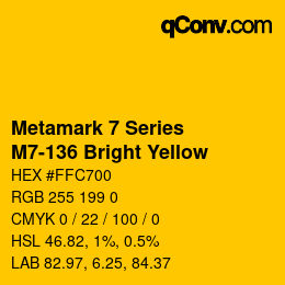 Código de color: Metamark 7 Series - M7-136 Bright Yellow | qconv.com