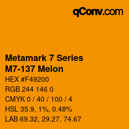 カラーコード: Metamark 7 Series - M7-137 Melon | qconv.com