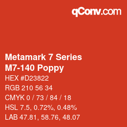 Code couleur: Metamark 7 Series - M7-140 Poppy | qconv.com