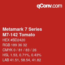 カラーコード: Metamark 7 Series - M7-142 Tomato | qconv.com