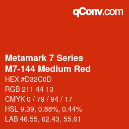 カラーコード: Metamark 7 Series - M7-144 Medium Red | qconv.com