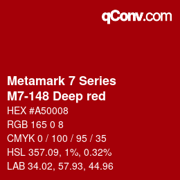 Código de color: Metamark 7 Series - M7-148 Deep red | qconv.com