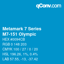 Código de color: Metamark 7 Series - M7-151 Olympic | qconv.com